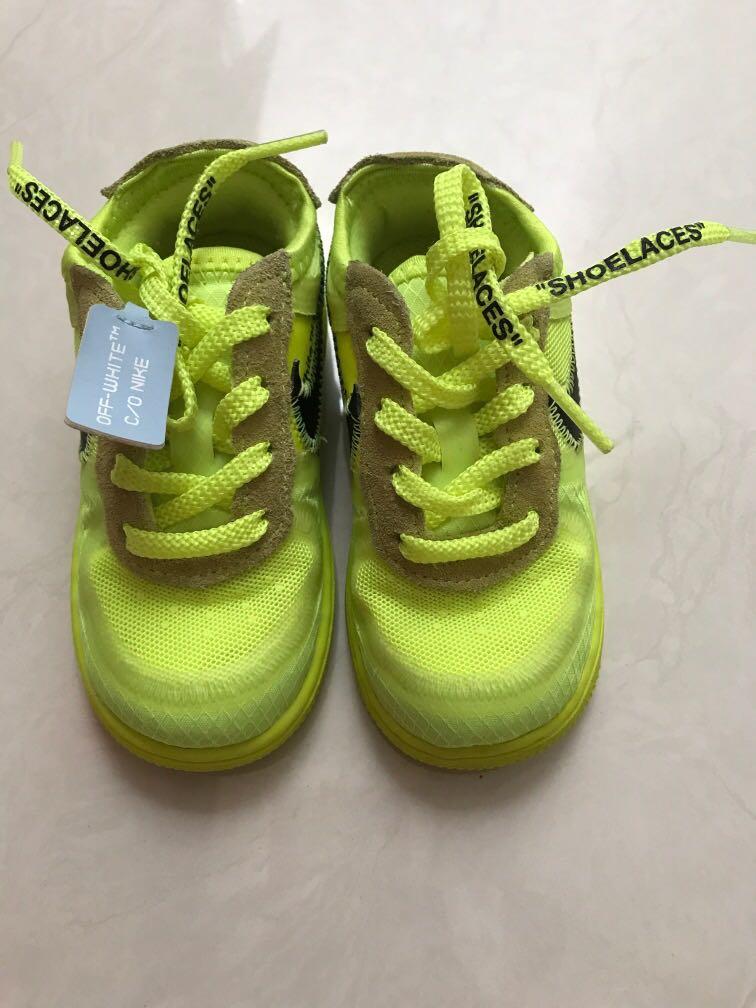 Sepatu Toddler Off White Air Force All White Af1 High Youth Nike