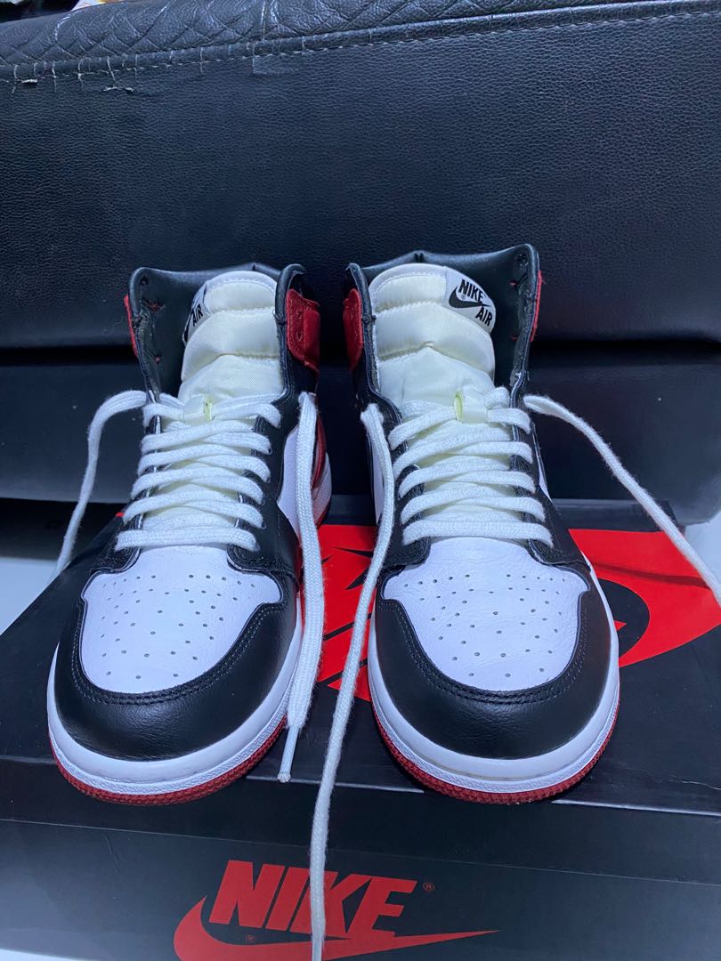 Nike Air Jordan 1 Satin Black Toe Men s Fashion Footwear