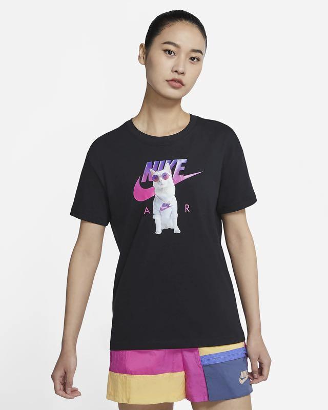 espejo Recordar Favor Nike Women's Sportswear Boss Cat Print Streetwear Tee Tshirt Size S,  Women's Fashion, Activewear on Carousell