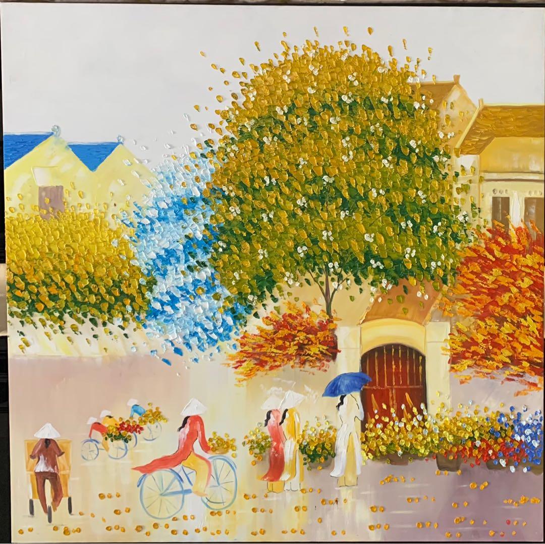 unique art painting hand painted oil on stretched framed canvas, hobbies & toys, stationery & craft, art & prints on carousell unique art painting hand