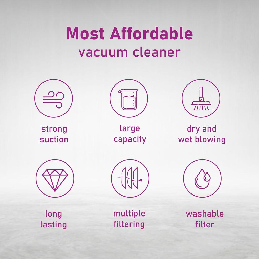 Powerful 3 in 1 Vacuum Dry Wet Blower 12 Litre SIRIM Approved, Health