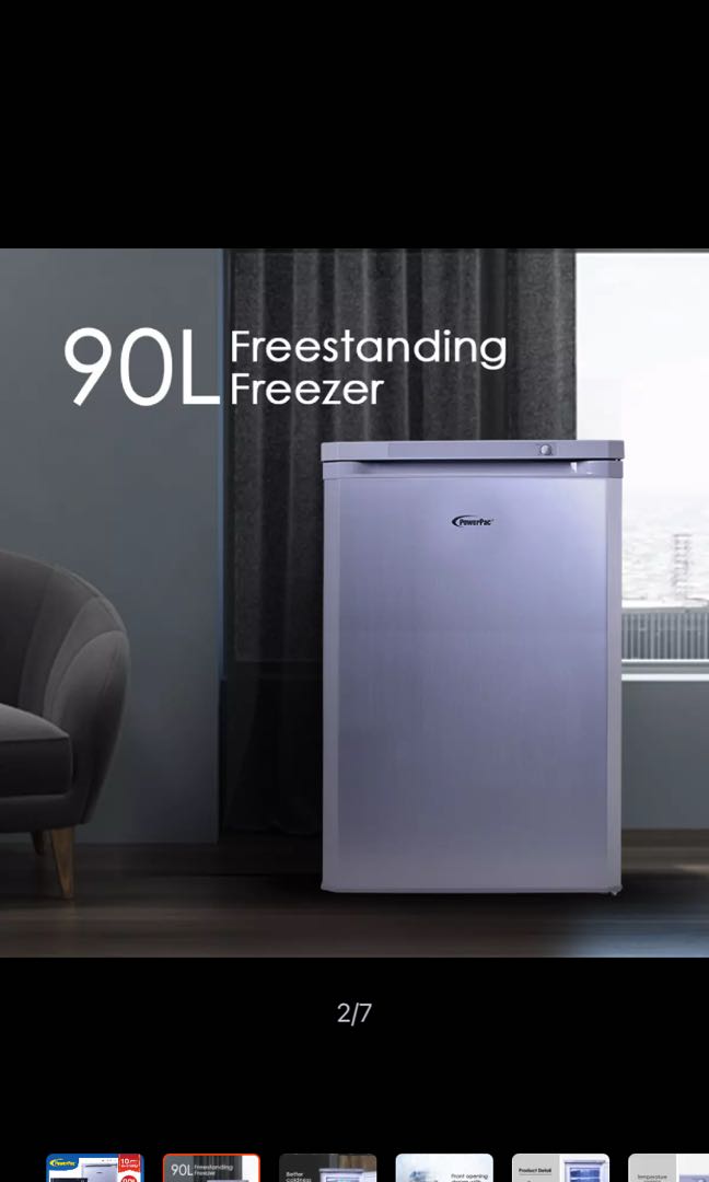PowerPac Chest Freezer, Upright freezer, Freestanding Freezer 90L