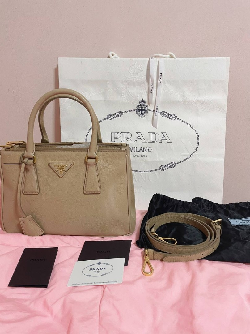 Prada Galleria Medium Saffiano Leather Bag In Sand