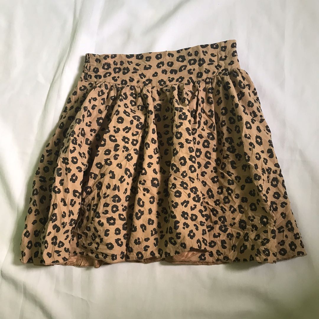Preloved cheetah leopard print skirt with pockets y2k inner gothic grunge alt fairy skirt
