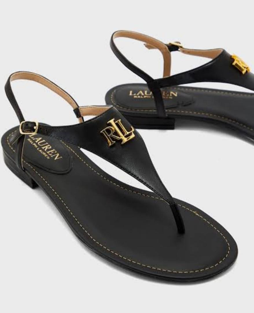 Repriced Ralph Lauren Ellington Flat Sandals Women S Fashion Footwear Flats Sandals On Carousell