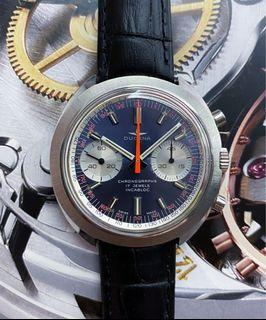 Louis Erard Sportive Chronograph Swiss Valjoux Automatic Rare Blue