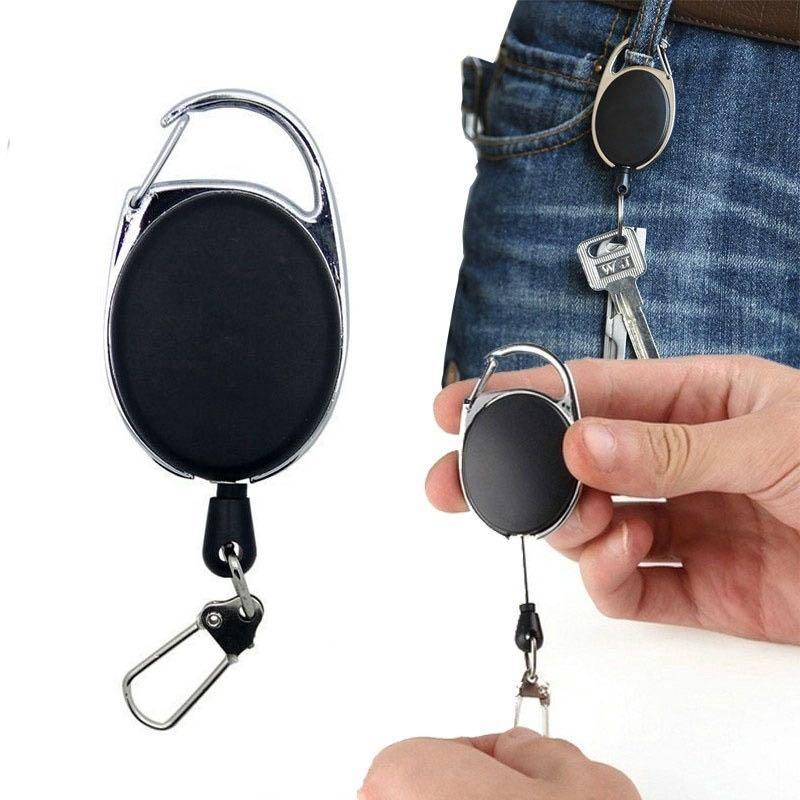 Retractable Pull Badge Reel Zinc Alloy ABS Plastic ID Lanyard Name Tag Card  Badge Holder Reels