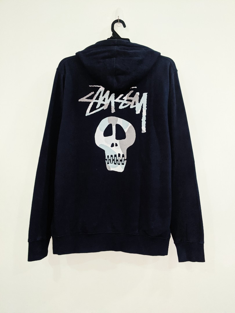 【S】stussy skull sweater ブラック