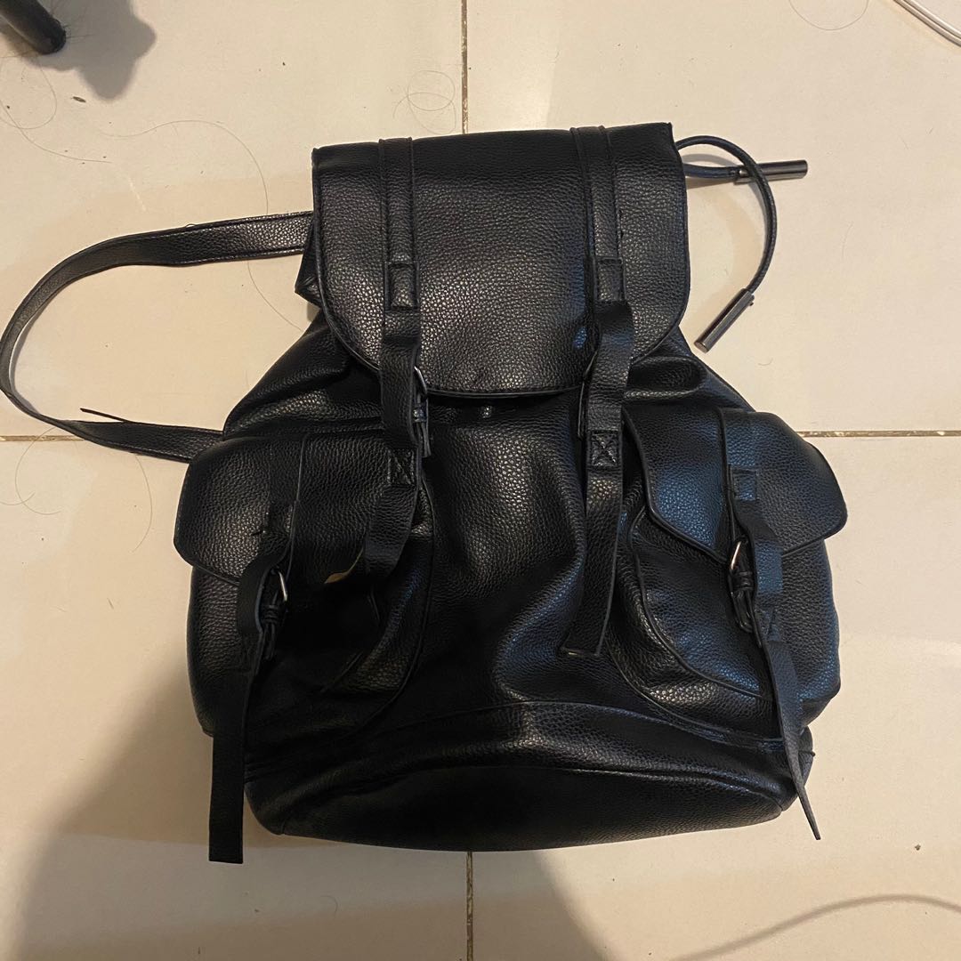 Topshop Faux Leather Backpack Women s Fashion Bags Wallets Backpacks on Carousell