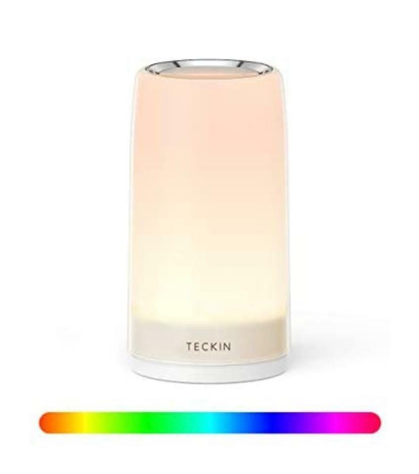 Touch Bedside Table Lamp TECKIN LED Mood Light Dimmable Multicolour Light for Bedroom Living Room Office 3 Level Brightness Best Present for Men Women Teens Children Kids Night Light Furniture Home