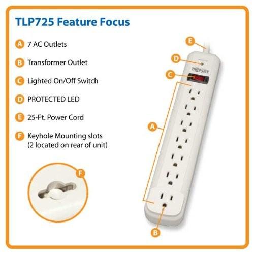 Tripp Lite 7 outlet power strip extension (Category: Electrical, Adaptors & Sockets) located in Caloocan City. Submitted by dianethriftstore (Listing ID 1095450270, Image 2). Description: Ready for Home and Office This surge protector is perfect for home and office electronics of all kinds, including computers, monitors, printers, wireless routers, televisions, video game consoles, streaming media players, sound systems, device chargers, desk lam