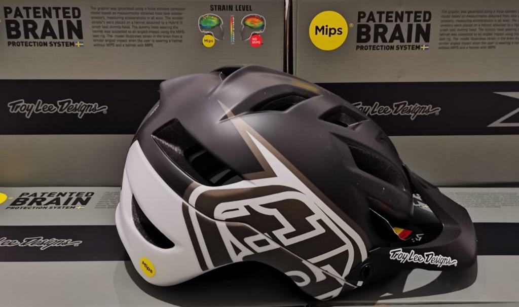 Troy Lee Designs A1 MIPS MTB Helmet Classic Black White 3 Sizes