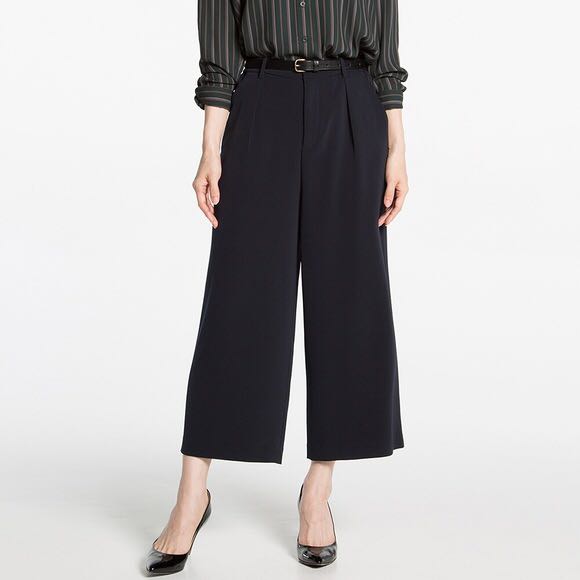 UNIQLO Drape Wide Leg Ankle Pants 