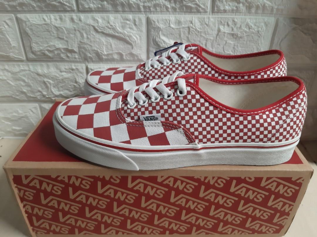 vans mix checker red