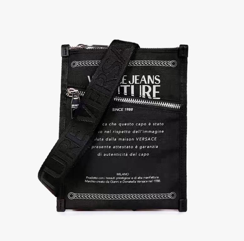 Versace Jeans Couture Coated Cordura Label Print Unisex Bag