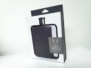 Viski Warren Gunmetal Stainless Steel Hip Flask Whiskey Alcohol Pocket 6oz Black 酒壺 