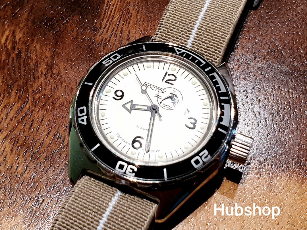 Vostok amphibia white clearance dial
