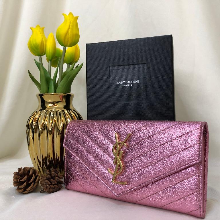 Pink ysl wallet discount