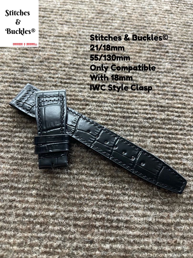Iwc alligator cheap leather strap