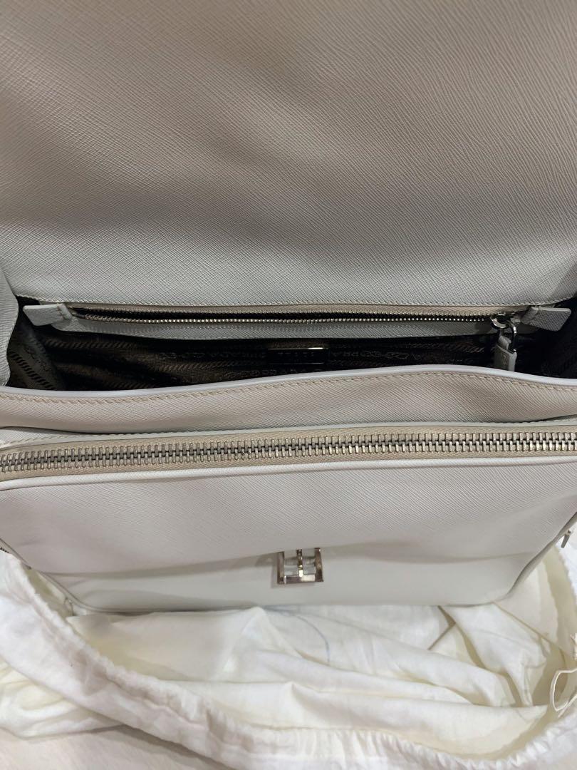 Authentic Prada messenger bag white colour, Luxury, Bags & Wallets on