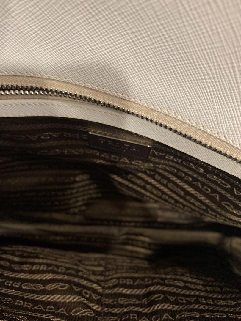 Authentic Prada messenger bag white colour, Luxury, Bags & Wallets on