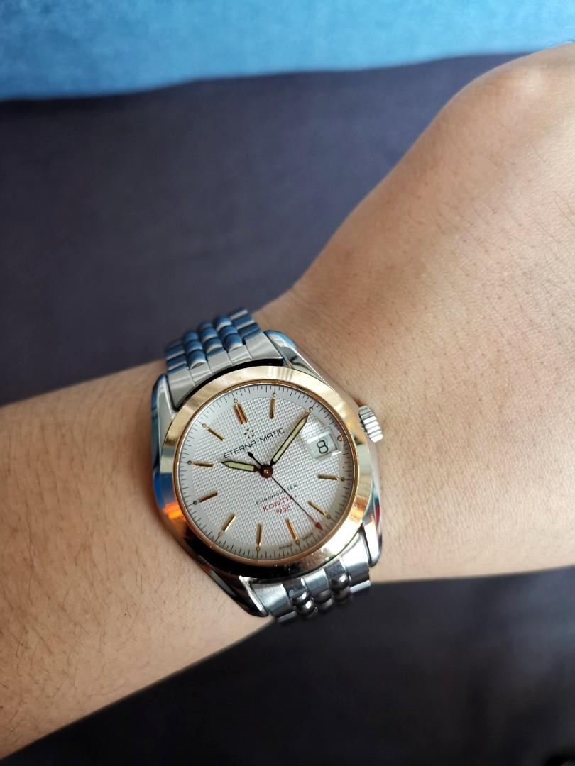 Authentic Vintage Rare 18K Rose Gold Eterna Matic KonTiki