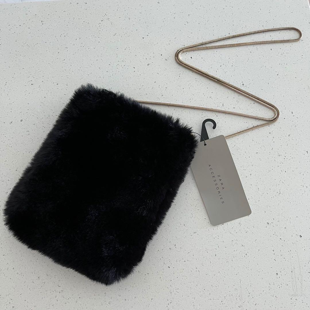 faux fur bag zara