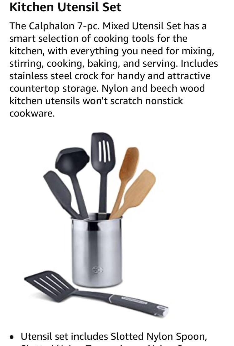  Calphalon 7-Piece Gourmet Mixed Kitchen Utensil Set, 7-pc