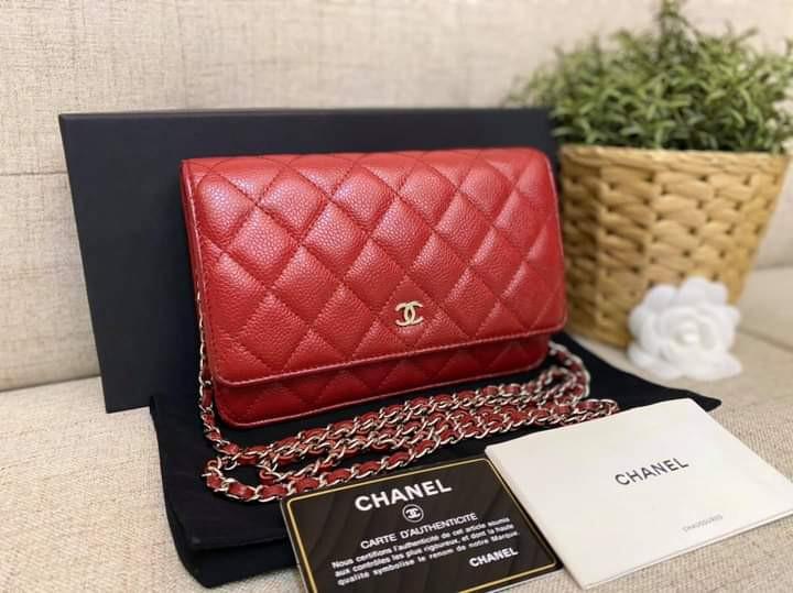 Chanel WOC Red Caviar SHW in Red, Luxury, Bags & Wallets on Carousell