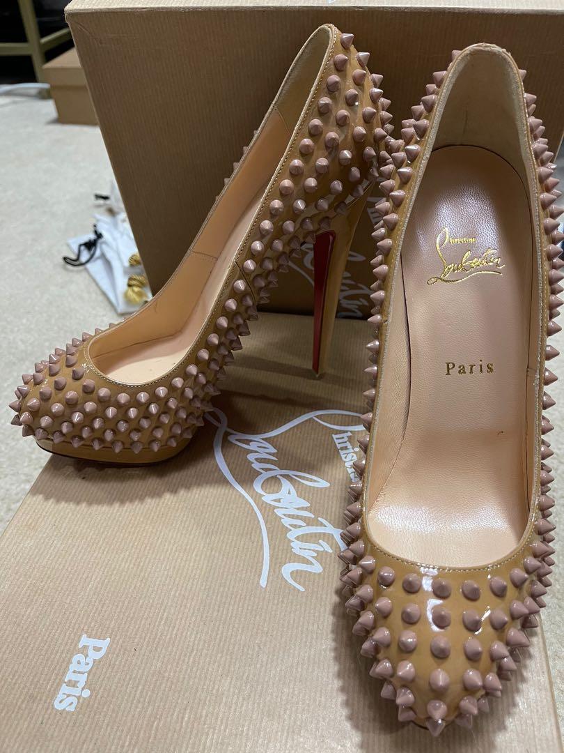 Christian Louboutin Alti Pump Spikes 160 Soft Patent Nude 39.5