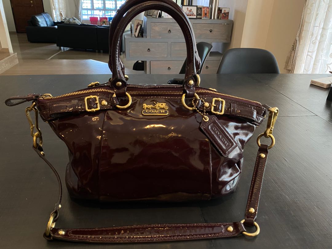 Dark purple coach purse top
