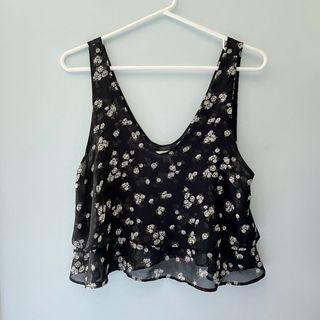 floral cropped tank top floral cropped tank top