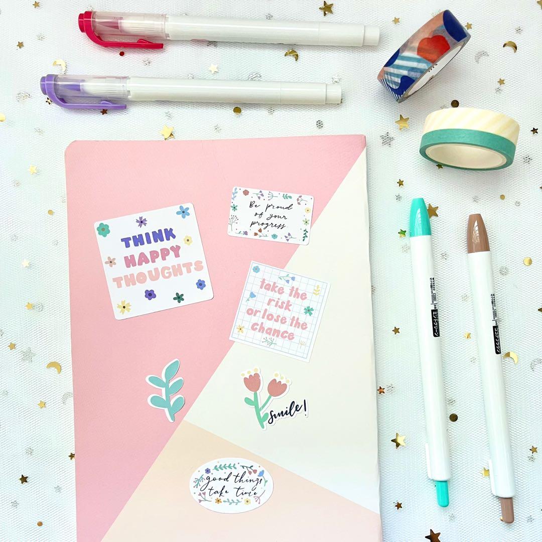 Floral Quotes Sticker Sheet, Bullet Journal, Planner Stickers, Positive