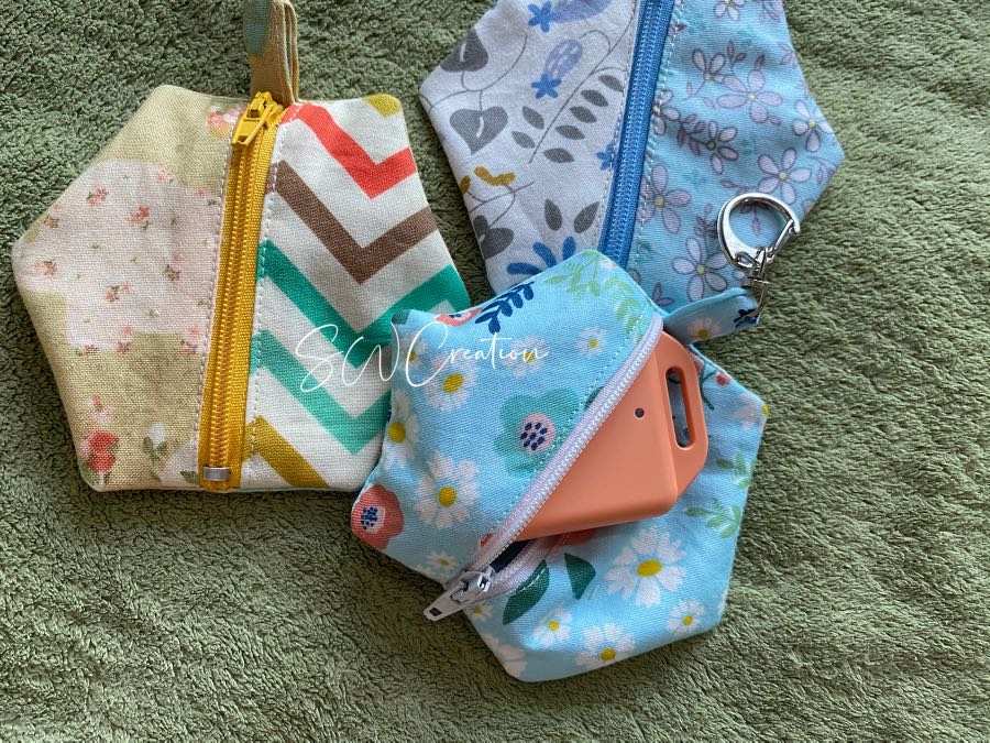 hexagon zipper pouch