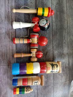 Japanese Traditional Games - Kendama, Daruma Otoshi & Koma