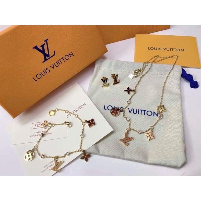 Louis Vuitton 18k gold plated V logo necklace and bracelet preorder,  Women's Fashion, Jewelry & Organizers, Necklaces on Carousell