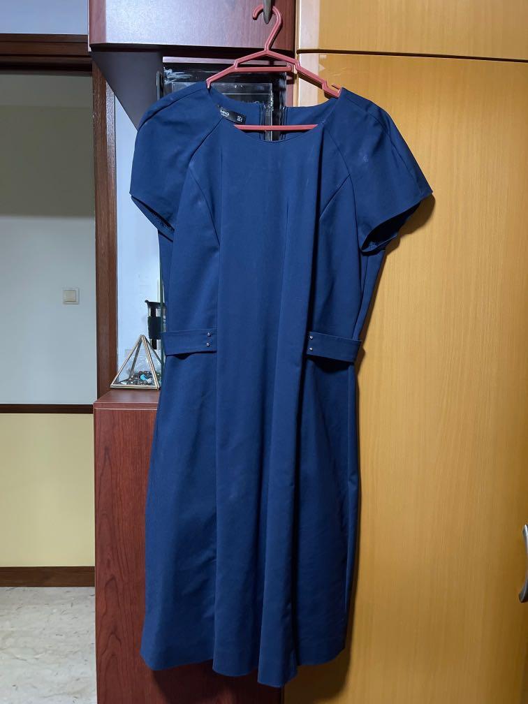 Mango navy clearance blue dress