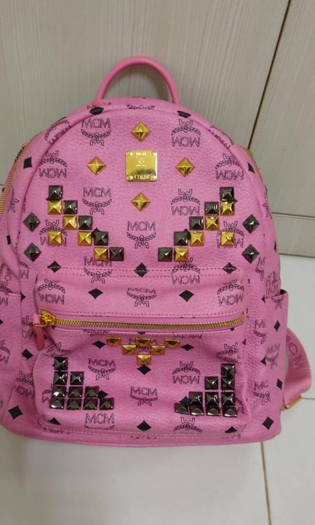 fake pink mcm backpack