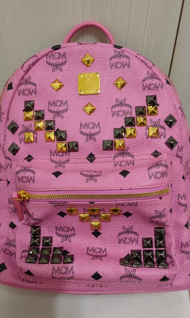Mcm backpack pink fake sale