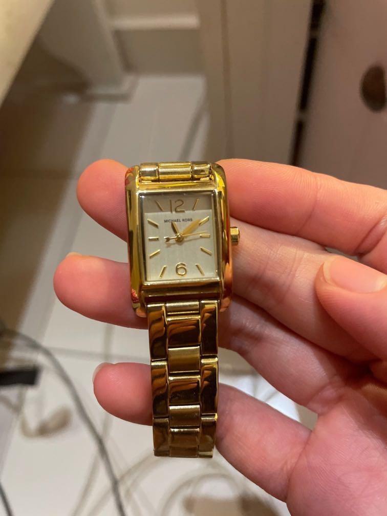 MICHAEL KORS Gold stainless steel square watch, Women's Fashion, Watches &  Accessories, Watches on Carousell