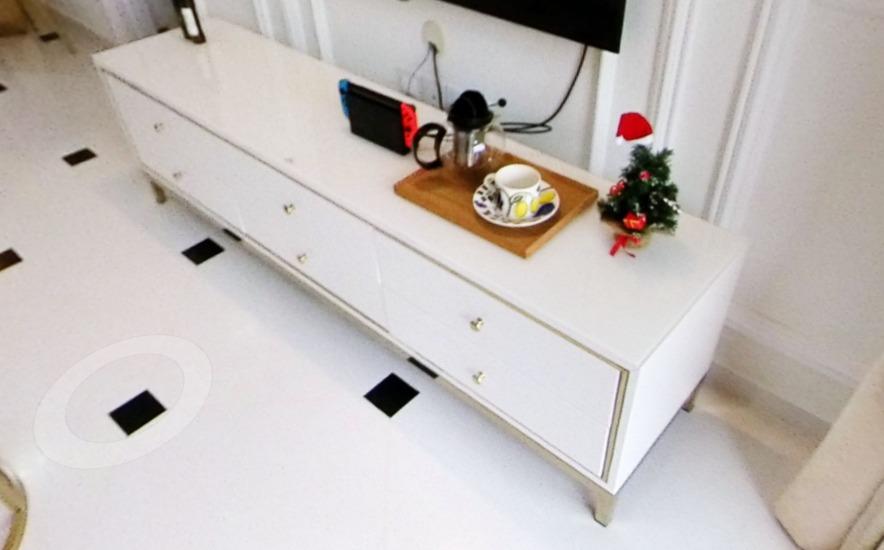 Modern, Minimalism, White and Gold TV Console, Furniture & Home Living