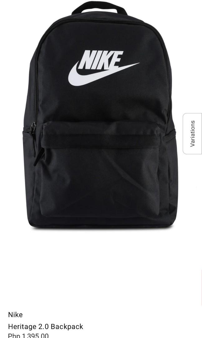 Nike black heritage 2.0 backpack sales