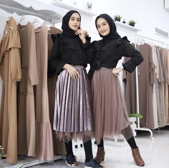 OLIVIA MIDI SKIRT BY PRIMA HIJAB OUTFIT BRONZE ONLY NEW WITH TAG