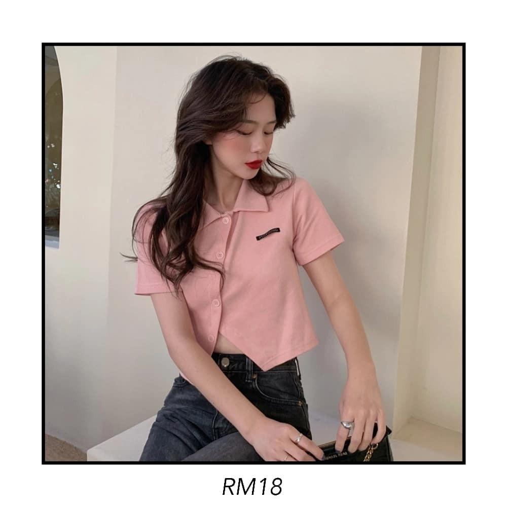 Pink polo shirt store outfit women's