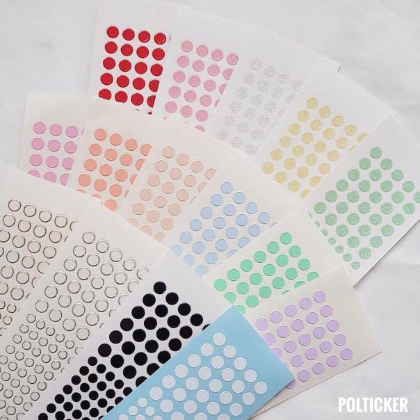 polticker mini circle stickers tags kpop anime polco bullet journal journaling korean stationery seventeen bts exo