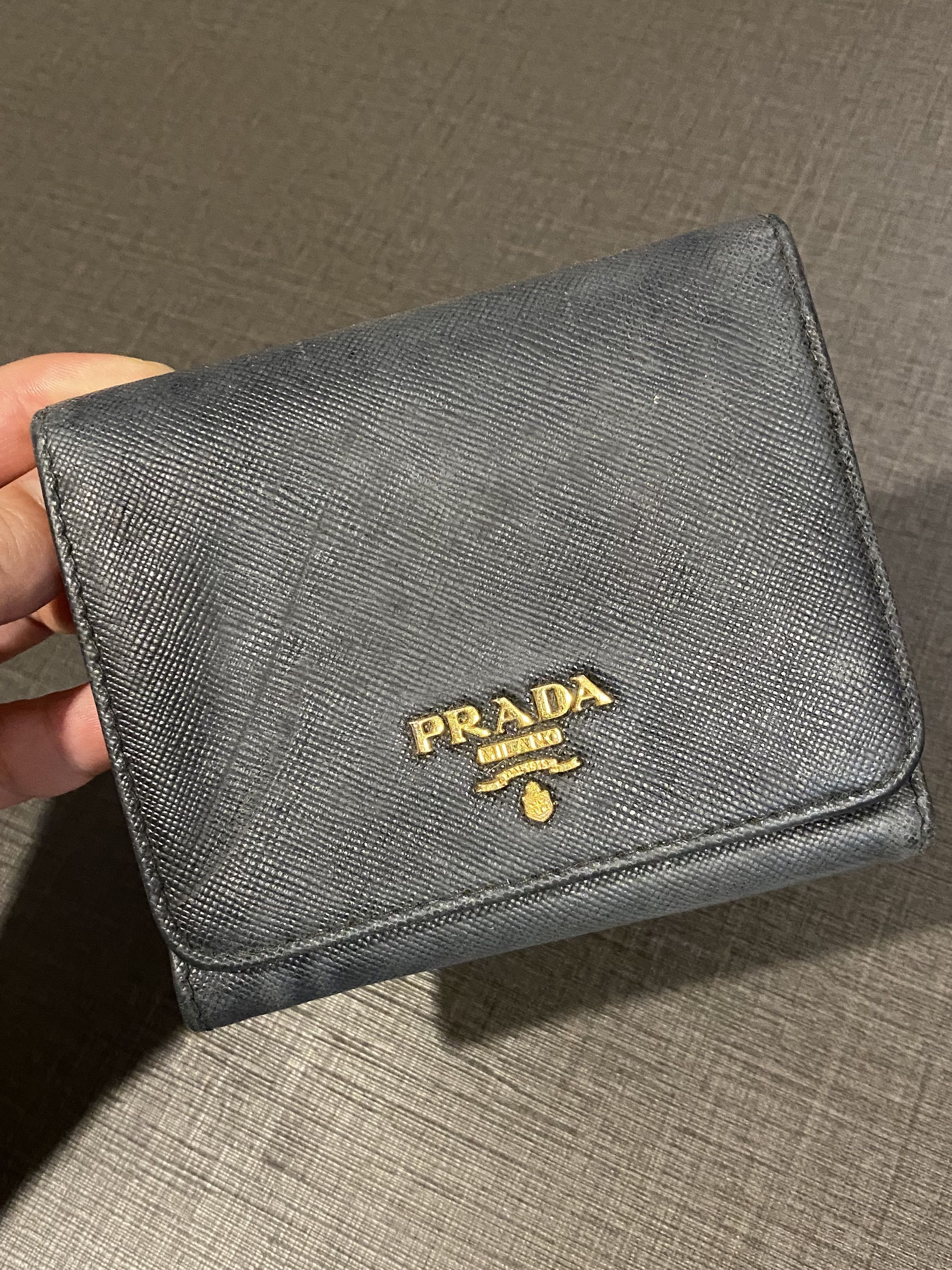 Prada Small Wallet (Navy blue), Women's Fashion, Bags & Wallets ...