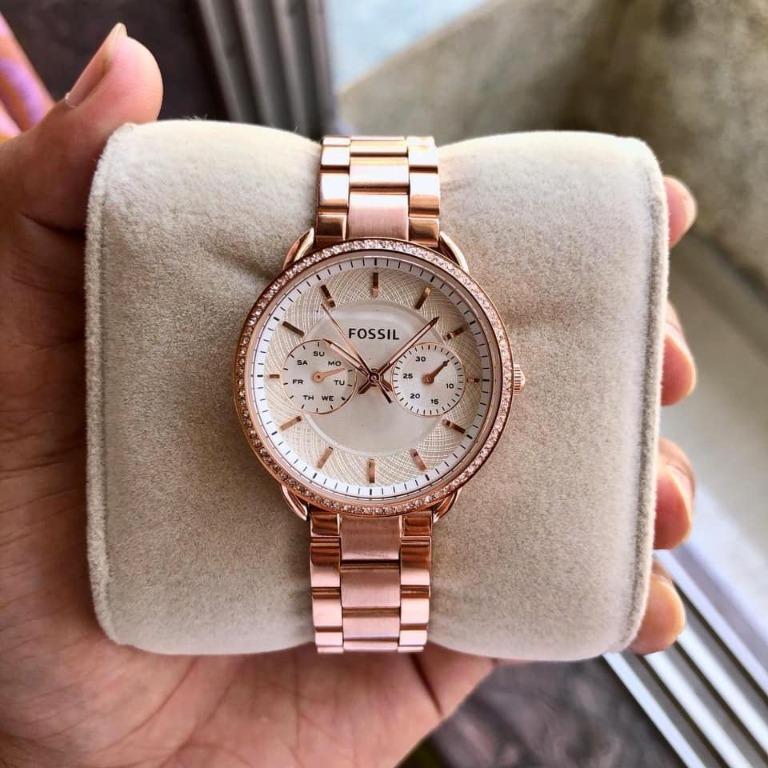 READY STOCK ORIGINAL FOSSIL TAILOR CRYSTAL CHRONOGRAPH