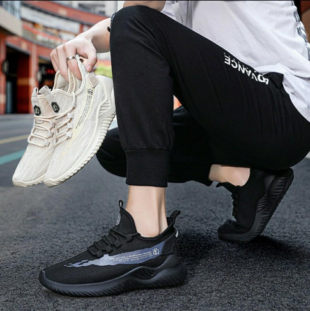 WNG Sneakers Men Lace Mesh Soft Fashion Color Bottom Up Sport Shoes Casual  Breathable Solid Men's Sneakers