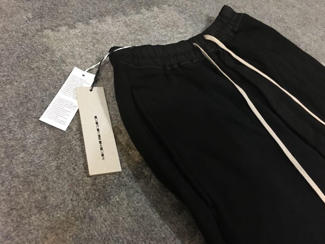 RICK OWENS DRKSHDW PANTALONI DRAWSTRING PODS SHORTS PANTS IN BLACK