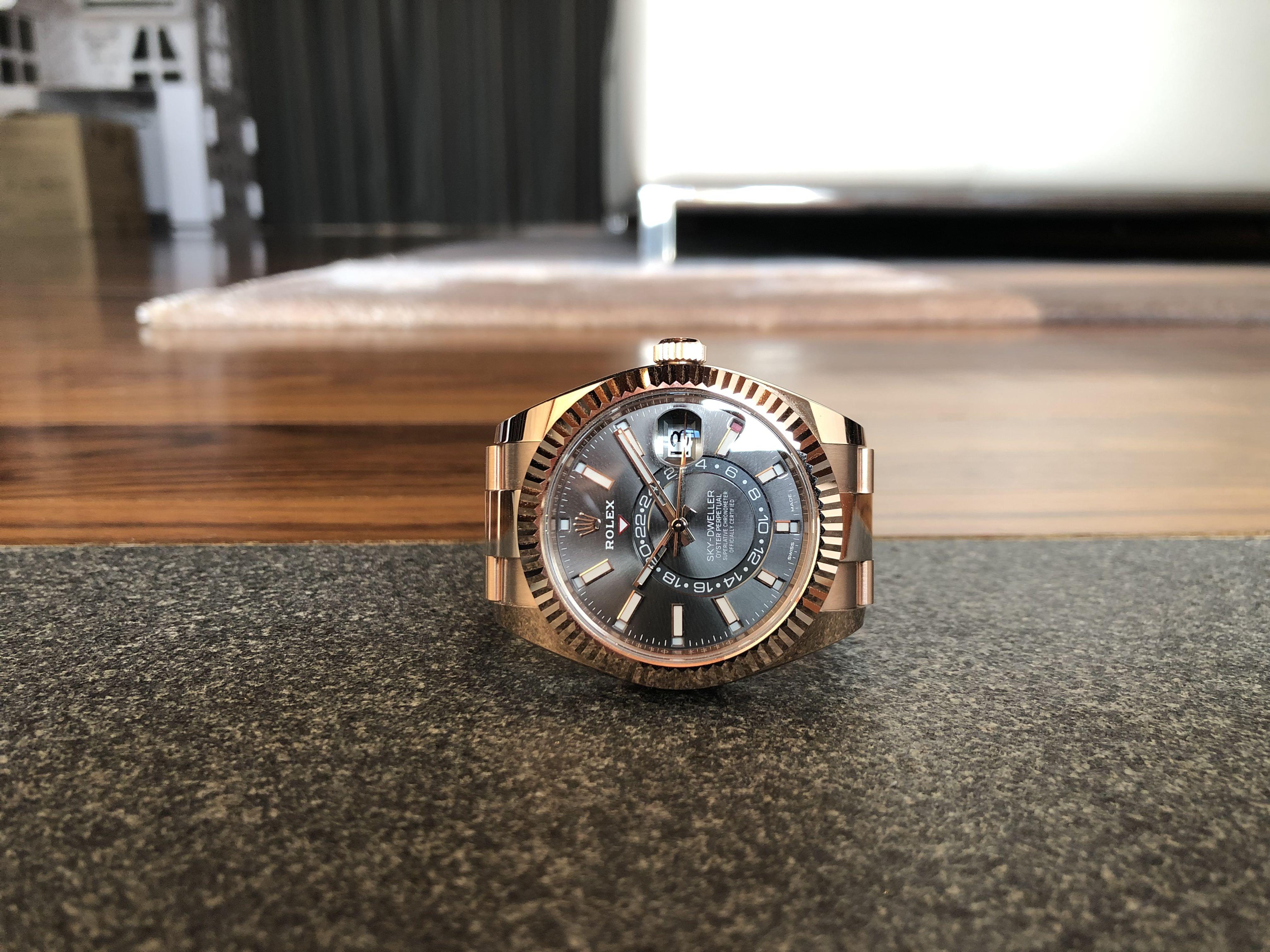 Sky dweller rose gold rhodium sale